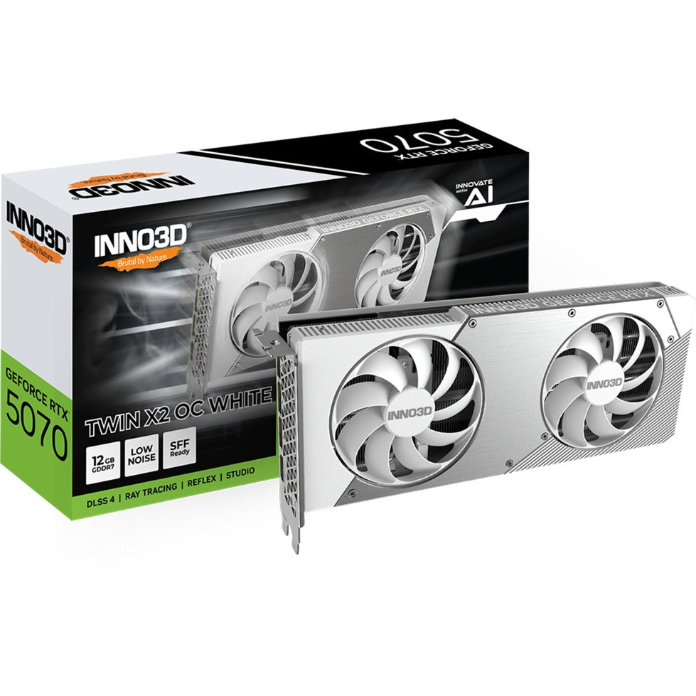 Inno3d n50702-12d7x-195064w geforce rtx 5070 twin x2 oc weiß, 12 gb, gddr7, 192-bit, 28 gbps, 650 watt