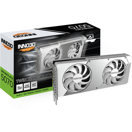 Inno3d Geforce RTX 5070 Twin x2 OC weiße Grafikkarte (weiß, DLSS 4, 3x Display Port, 1x HDMI 2.1)