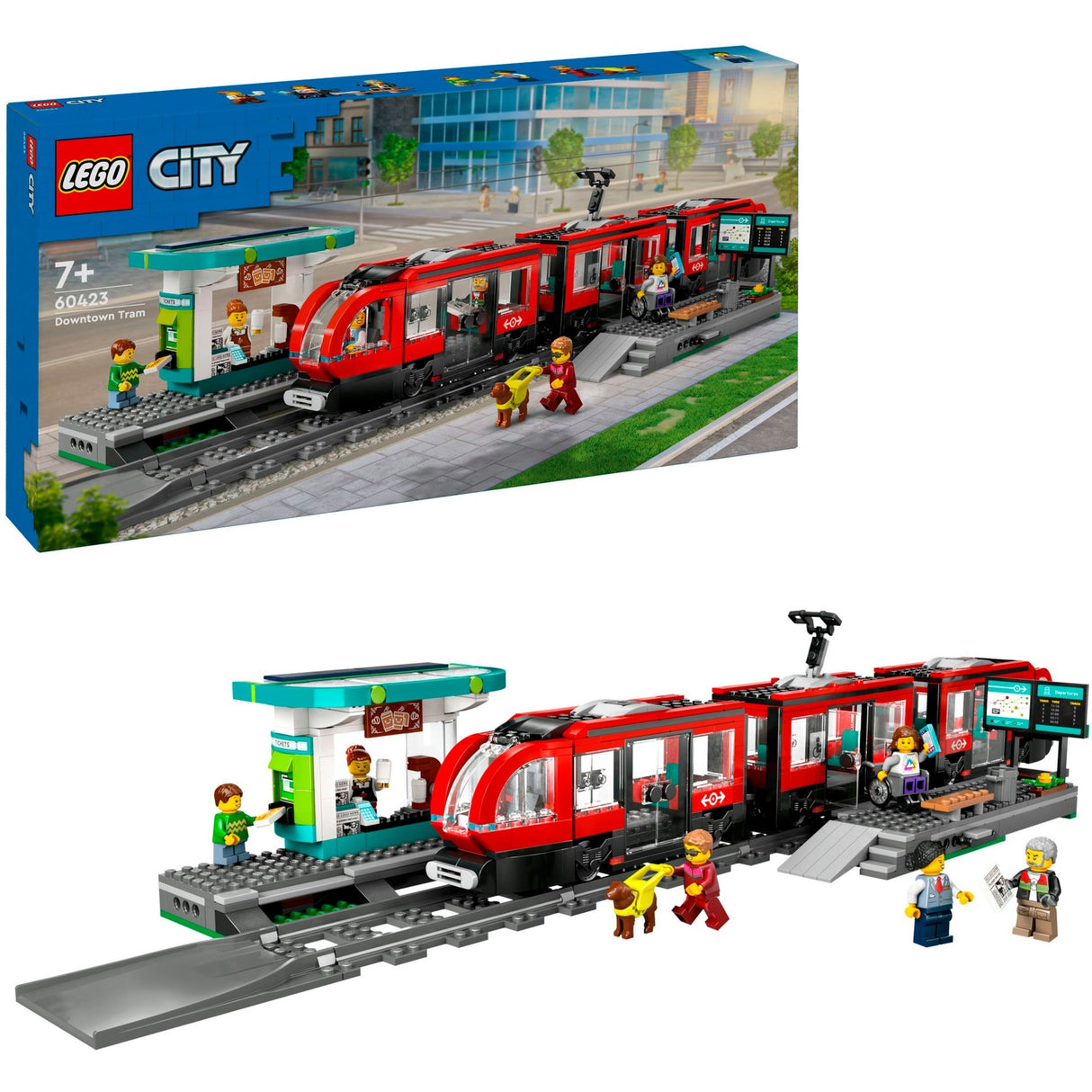 Lego City 60423 Straßenbahn und Bahnhof