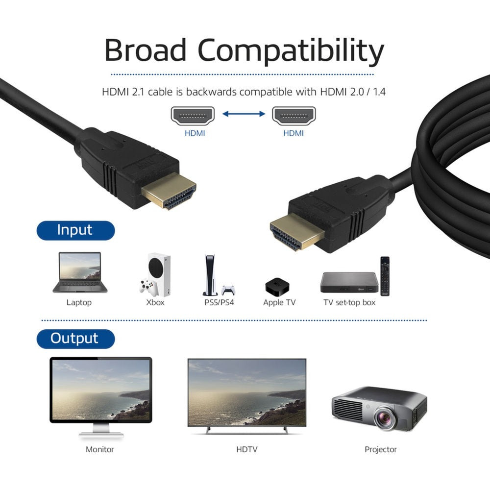 ACT-Konnektivität 2 Meter HDMI 8K Ultrahoch-Hochgeschwindigkeits-Kabel v2.1 HDMI-A