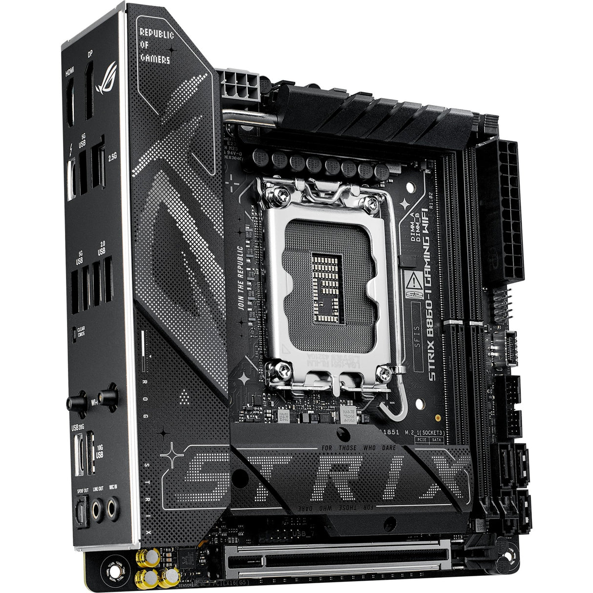 Asus ROG Strix B860-I Gaming WiFi Sockel 1851 Mainboard (RAID, 2,5 GB-LAN, WiFi 7, BT, Sound, Mini-ITX)