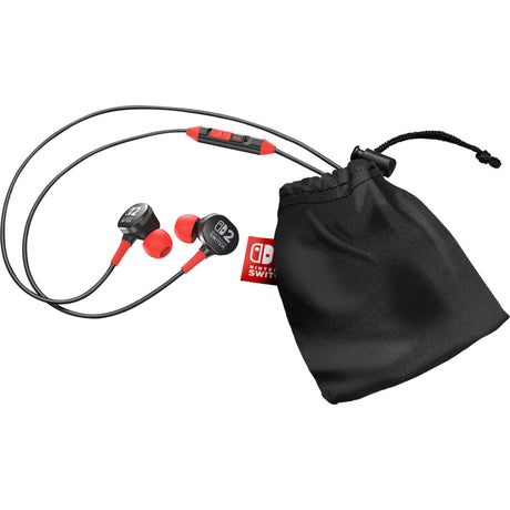 Powera kabelgebundene Ohrhörer für Nintendo Switch 2 In-Ear (schwarz rot, Nintendo Switch 2, Nintendo Switch, Nintendo Switch – OLED-Modell, Nintendo Switch Lite)