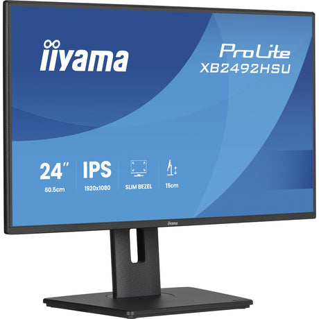 Iiyama Prolite xb2492hsu-b1 24 Monitor (Schwarz (matt), HDMI, Display Port, 2x USB-A, USB-B, 120 Hz)