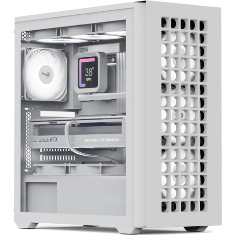 Aerocool b502a Midi-Tower-Gehäuse (weiß | 2x USB-A | 1x USB-C | RGB)