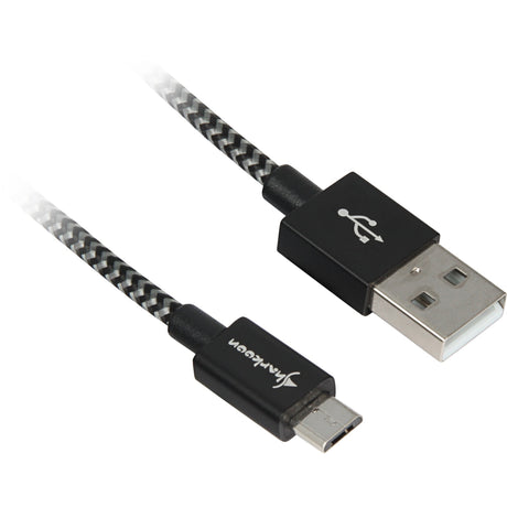 Sharkoon USB 2.0 Kabel, USB-A > Micro-USB B (schwarzgrau, 2 Meter)