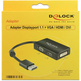 Delock Display Port > VGA HDMI DVI Adapter (schwarz)