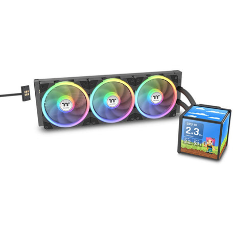 Thermaltake Minecube 360 Ultra Arbb Sync AIO Flüssigkeitskühler Wasserkühlung (Schwarz)