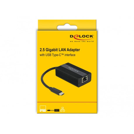 Delock USB-C Stecker > 2,5 Gigabit LAN Adapter (schwarz, 0,135 Meter)