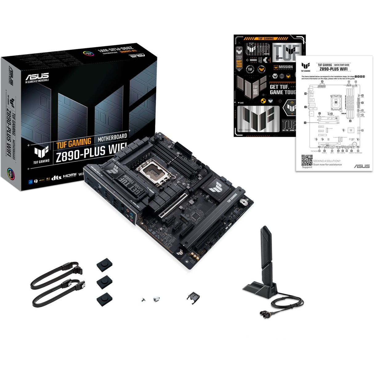 Asus Tuf Gaming Z890-Plus WiFi Socket 1851 Motherboard (RAID, 2,5 GB-LAN, WiFi 7, BT, Sound, ATX)