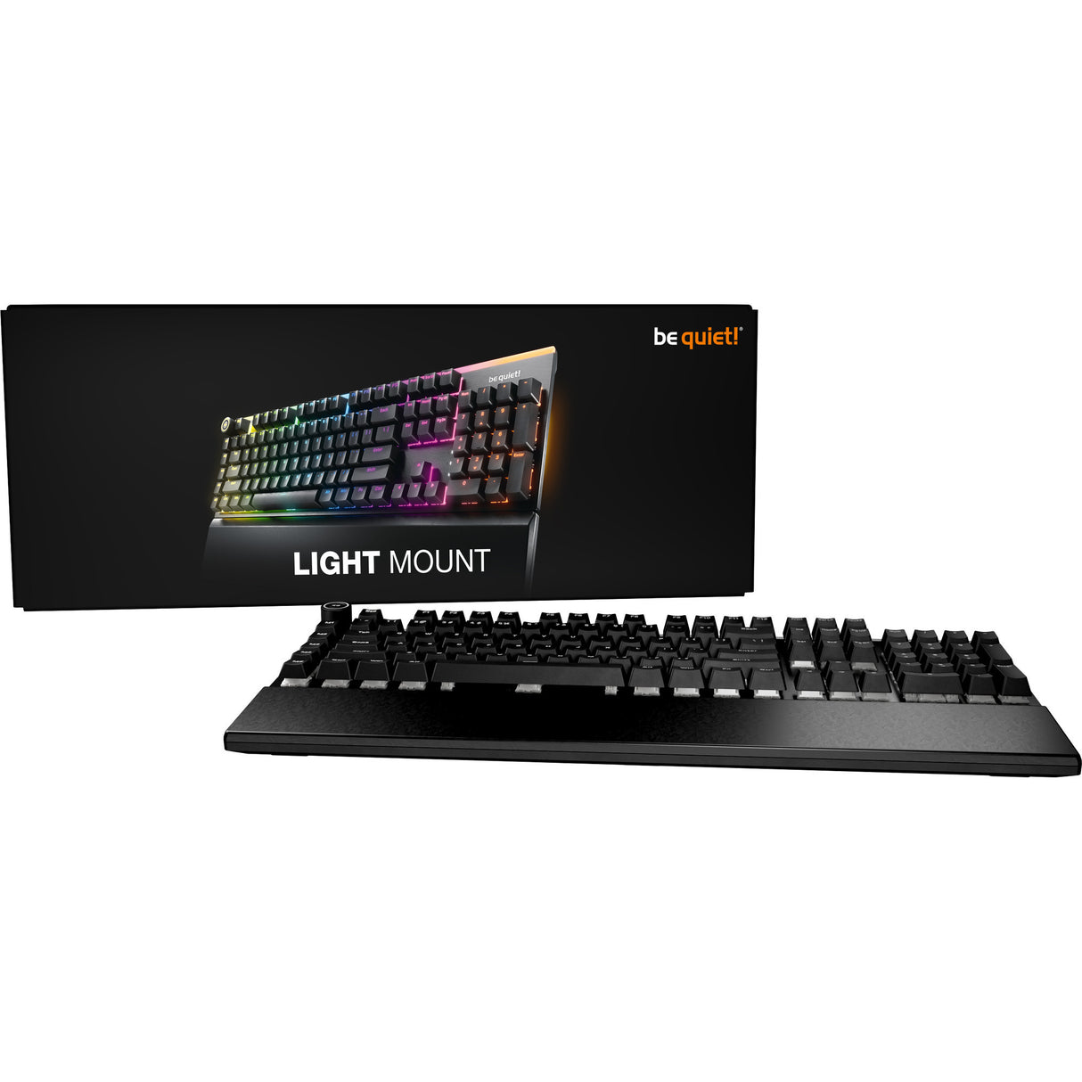 Ruhig sein! Leicht montierte Silent Linear RGB mechanische Gaming-Tastatur (schwarz, US-Layout (QWERTY), Silent Linear, 100 %, ArGB, PBT Double-Shot-Tastenkappen)