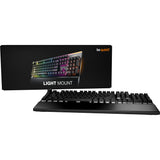 Ruhig sein! Leicht montierte Silent Linear RGB mechanische Gaming-Tastatur (schwarz, US-Layout (QWERTY), Silent Linear, 100 %, ArGB, PBT Double-Shot-Tastenkappen)