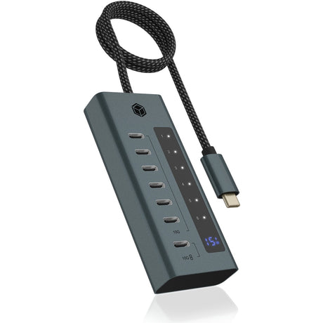 Icy Box 7-Port USB-C 3.2 Gen 2 USB-Hub (blau-grau)