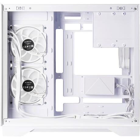 Chieftec Visio Midi Tower Gehäuse (weiß | 2x USB-A | 1x USB-C | RGB | gehärtetes Glas)