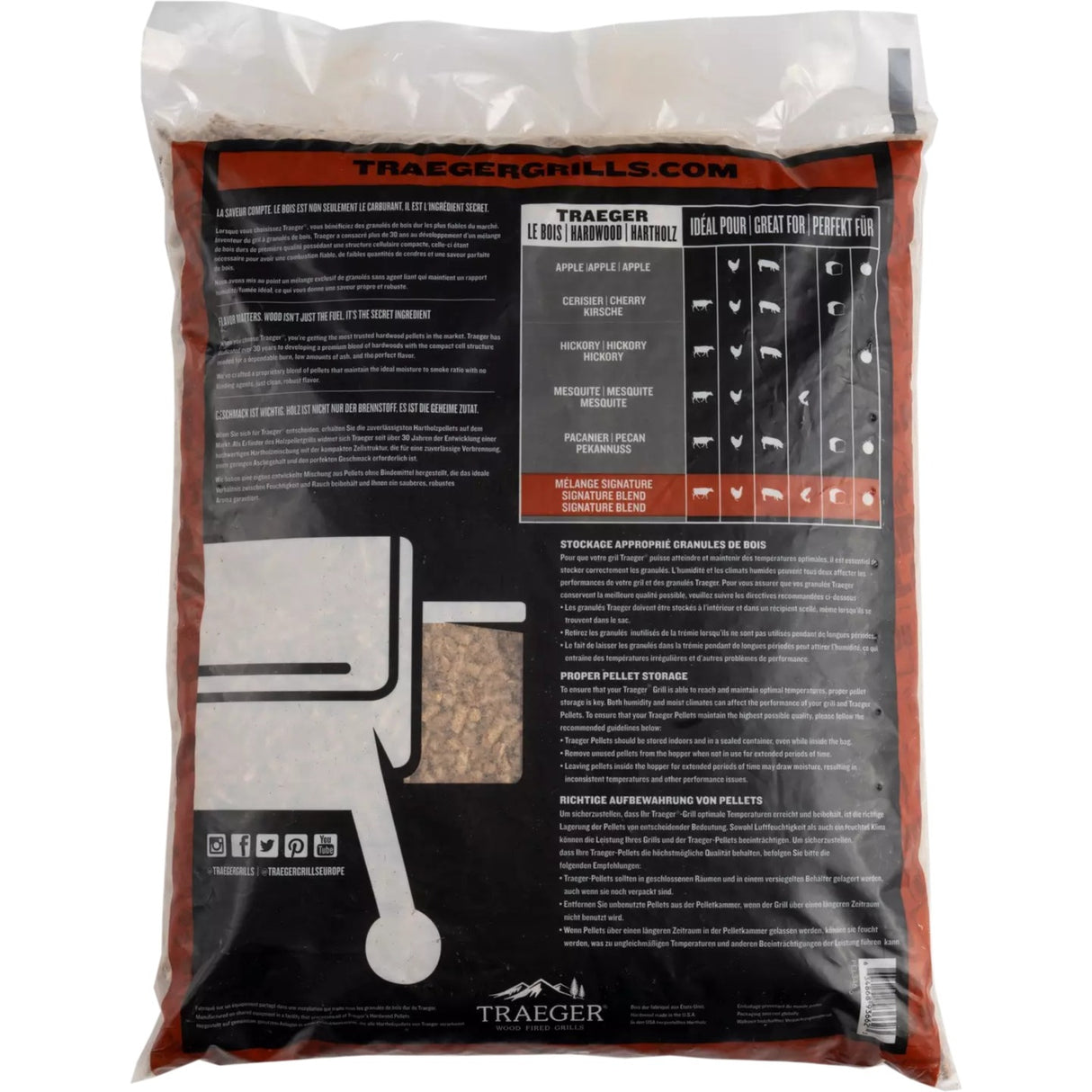 Traeger-Hartholz-Signatur-Brennstoffpellets (9 kg)