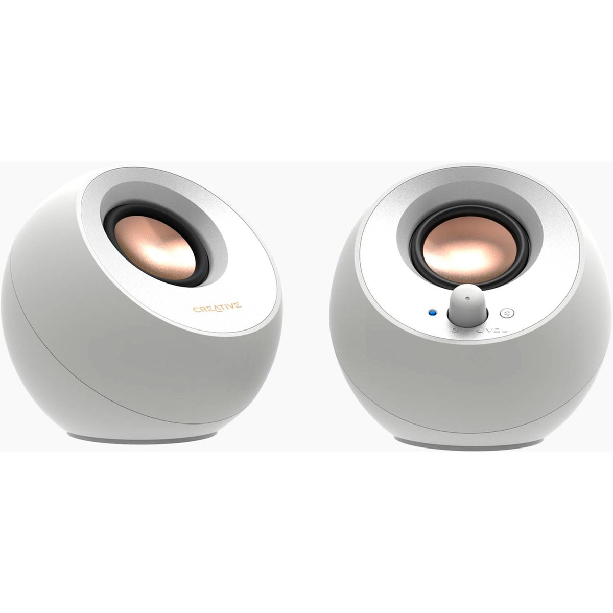 Creative Pebble V3 PC-Lautsprecher (weiß, Bluetooth, USB-C, Aux)