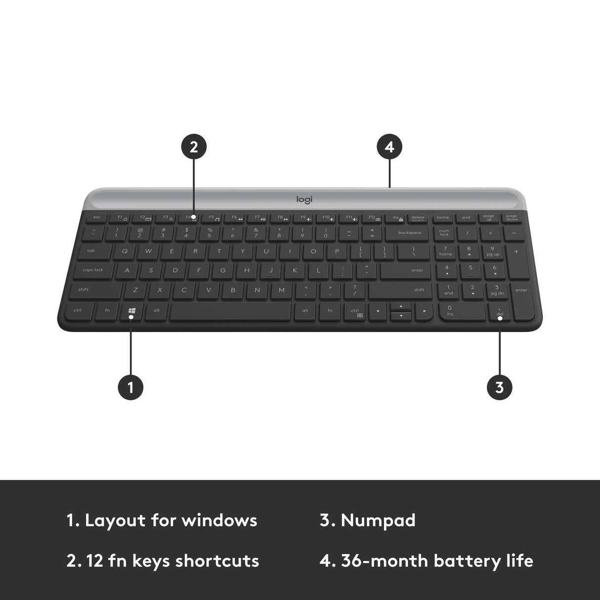 Logitech MK470 Slim Wireless Keyboard und Mauskombination