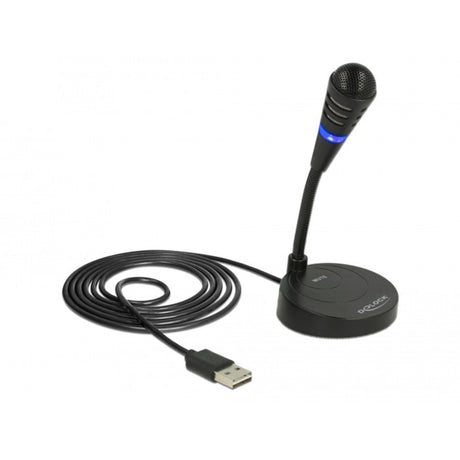 Delock USB-Mikrofon (schwarz, Plug-Play)