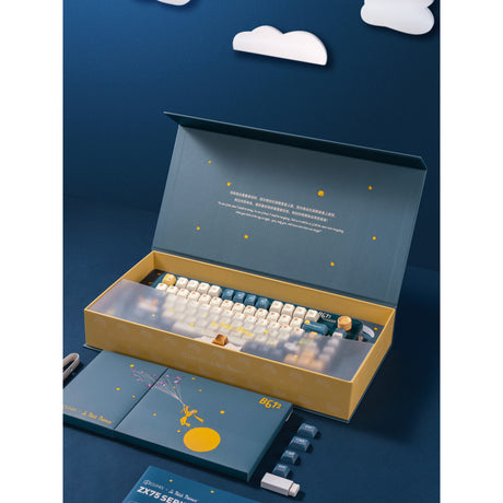 Iqunix ZX75 Sky Encounter kabellose mechanische Tastatur (blau, US-Layout (QWERTY), Gateron-Rot, 75 %, RGB-LEDs, Hot-Swap-fähig, Double-Shot-PBT, 2,4 GHz | Bluetooth 5.1 | USB-C)