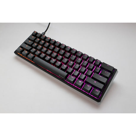 Ducky One 3 klassische Mini-RGB-mechanische Tastatur (Schwarz, US-Layout (QWERTZ), Cherry MX Silent Red, 60 %, RGB-LED, Double-Shot-PBT, Hot-Swap-fähig, Quack-Mechanik)