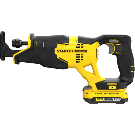 Stanley Fatmax V20 18 V Säbelsäge (gelb schwarz, Koffer, 2 Akkus (2,0 Ah) und Ladegerät (2 A) im Lieferumfang enthalten)