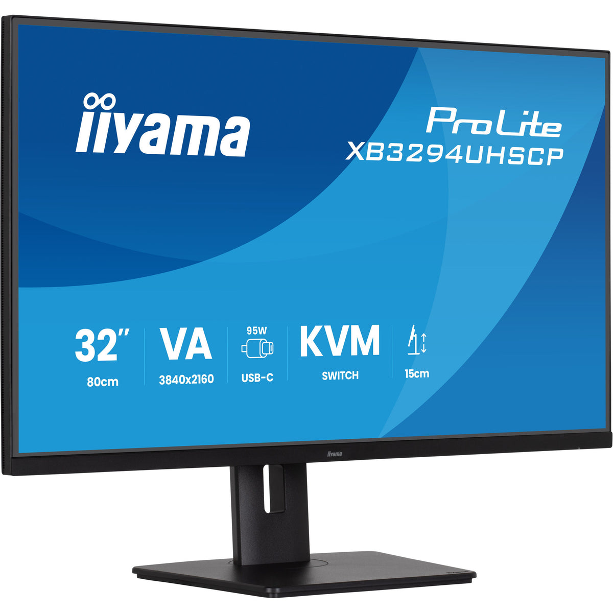 Iiyama Prolite xb3294uhscp-b1 31,5 4K-UHD-Monitor (schwarz, 2x HDMI, Display-Port, 2x USB-A, 3x USB-C)