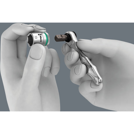 Wera 8001 Bit-Ratsche ¼ SB mit ¼ Adapter, 2-teilig – 1 Stück – 05073230001