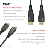 Club 3D HDMI-Hybrid-AOC-Kabel 8K60Hz 4K120Hz, 100 m Kabel (schwarz)