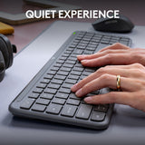 Logitech MK950 Signature Slim Wireless-Desktop-Set (Graphit, US-internationales Layout (QWERTY), 400–4000 dpi)