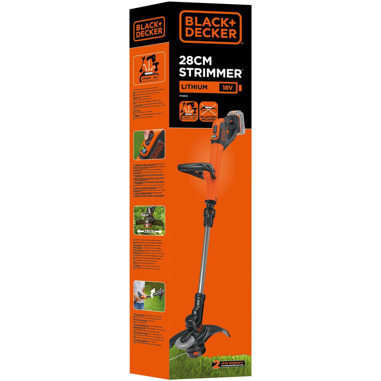 Black+decker Akku-Rasentrimmer stc1820pcb (orange schwarz, Akku nicht im Lieferumfang enthalten)