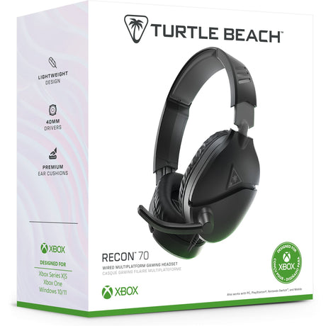 Turtle Beach Ear Force Recon 70x Black (2024) Over-Ear-Gaming-Headset (schwarz, Xbox Series X|s, Xbox One, PS4, PS5, Switch, PC, Mobil)