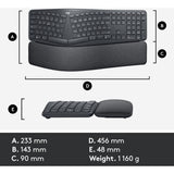 Logitech K860 Ergo-Tastatur (schwarz, 100 %, Bluetooth, US-internationale ISO)