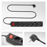 ACT -Sockel mit leuchtendem Schalter, 6 Sockets, 3 m