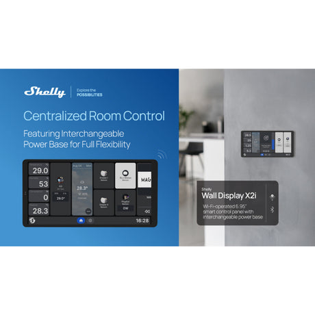 Shelly Wall Display x2i Bedienfeld (Silber, Touchscreen, Wi-Fi 6, Bluetooth 5.4)
