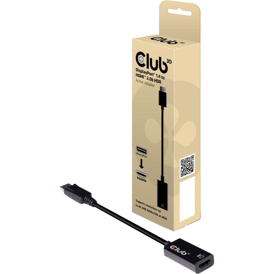 Club 3D DisplayPort 1.4 > HDMI 2.0B HDR Aktiver Adapter (Schwarz)