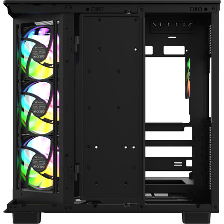 Thermaltake View 380 XL WS ARGB MIDI Tower Gehäuse (schwarze Holzfarbe | 2x USB-A | 1x USB-C | RGB | gehärtetes Glas)