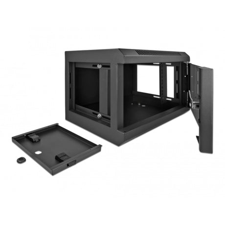 Delock 10″-netwerkkast met glazen deur server rack (zwart, 4u)