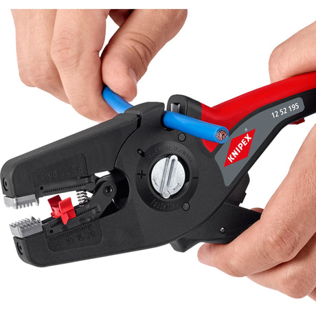 Automatische Abisolierzange von Knipex | Länge 195 mm | 0,08-16 (awg 28-5) mm² | 1 Stück - 12 52 195 - 12 52 195