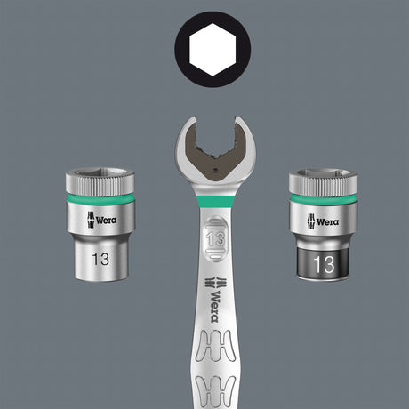Wera Kraftform Kompakt W Imperial 1 Werkzeugset (schwarz, inkl. Zyklop Speed-Knarre mit Gelenkkopf, 1 4 )