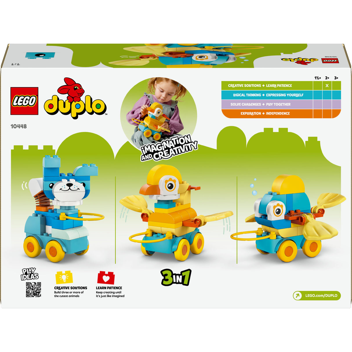 Lego Duplo 10448 3-in-1 Tiere auf Rädern Kleinkindspielzeug