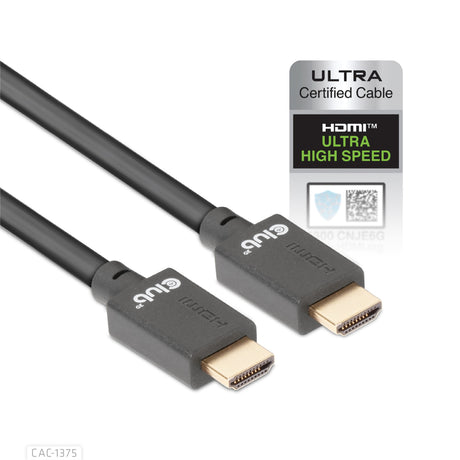 Club 3D ultra high speed HDMI 2.1 certified cable male-male (black, 5 meters, 4K 120Hz, 8K 60Hz, 48Gbps)