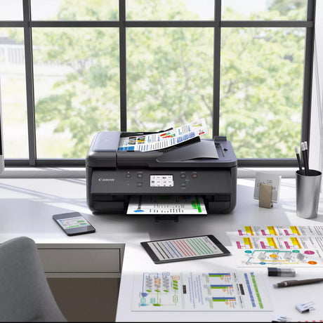 Canon Pixma TR7650 All-in-One-Tintenstrahldrucker mit Faxfunktion (schwarz, USB, WLAN, Kopieren, Scannen, Faxen)