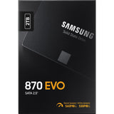 Samsung mz-77e2t0b 870 evo SSD, 2 TB, 2,5, SATA3, 6 Gbit/s, 3D V-NAND, 560 550 MB s, 512 MB DDR4