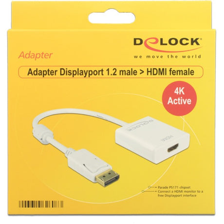 Delock Displayport > HDMI-Adapter (weiß, 0,2 Meter, 4k)