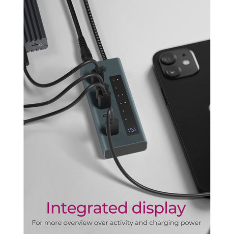 Icy Box 7-Port USB-C 3.2 Gen 2 USB-Hub (blau-grau)