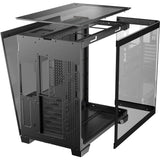 Antec C8 Curve Wood Midi-Tower-Gehäuse (schwarze Holzfarbe | 2x USB-A | 1x USB-C | gehärtetes Glas)