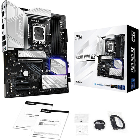 Asrock Z890 Pro RS Sockel 1851 Mainboard (schwarz und weiß, RAID, 2,5 GB-LAN, Sound, ATX)