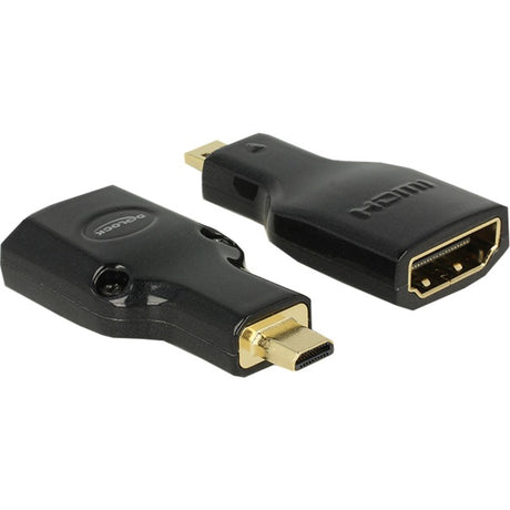 Delock Micro-HDMI-D Stecker auf HDMI-A Buchse Adapter (schwarz)