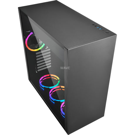 Sharkoon Pure Steel RGB Midi-Tower-Gehäuse (schwarz | 2x USB-A | RGB | Fenster)