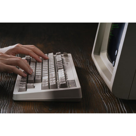 8bitdo Retro mechanische Tastatur M Edition (grau, US-Layout (QWERTY), Kailh Box weiß, 80 % (TKL), Bluetooth Low Energy, Wireless 2,4 G, USB)