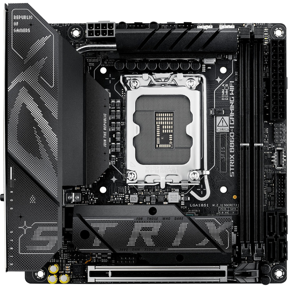 Asus ROG Strix B860-I Gaming WiFi Sockel 1851 Mainboard (RAID, 2,5 GB-LAN, WiFi 7, BT, Sound, Mini-ITX)